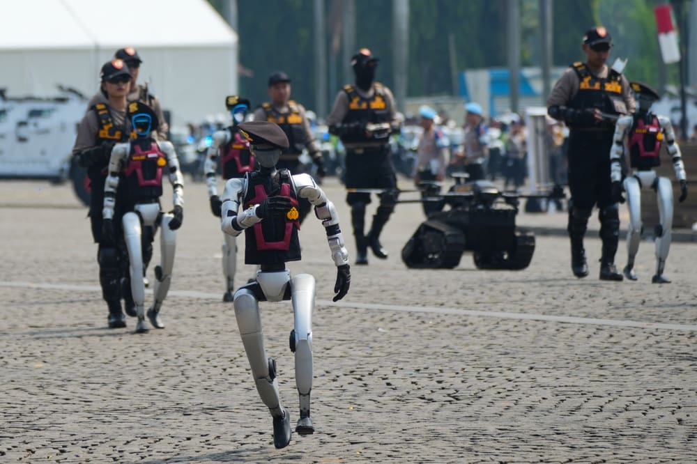 Policejní roboti v Číně hlídají křižovatky: Díky kamerám upozorňují na dopravní přestupky